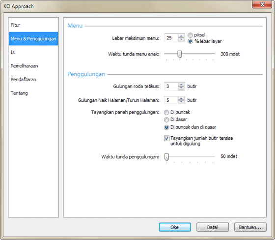 Menus & Scrolling page